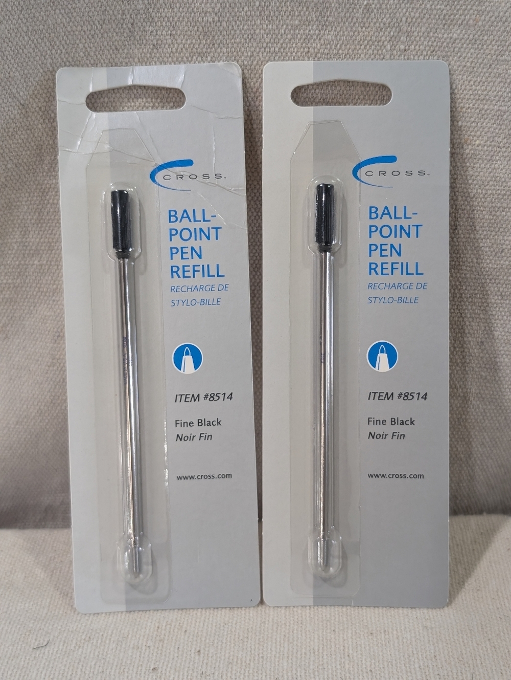 New Cross ball point pen refills 2 packs #8514 fine black collectible